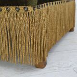 1970s, Danish lounge chair, high, furniture velour, ash wood legs.