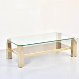 23kt Gold Plated Midcentury Coffee Table By Belgo Chrome. Vintage / Modern