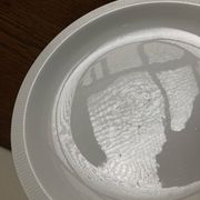 Set of 7 modernist flat plates Lunéville 1930 white earthenware