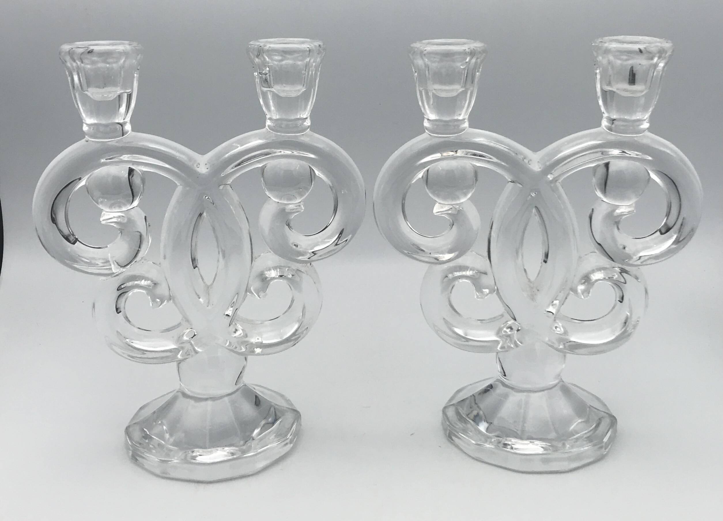 Pair of vannes crystal candelabra, 1960s decoration