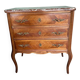 Small Louis XV chest of drawers – veined pink marble