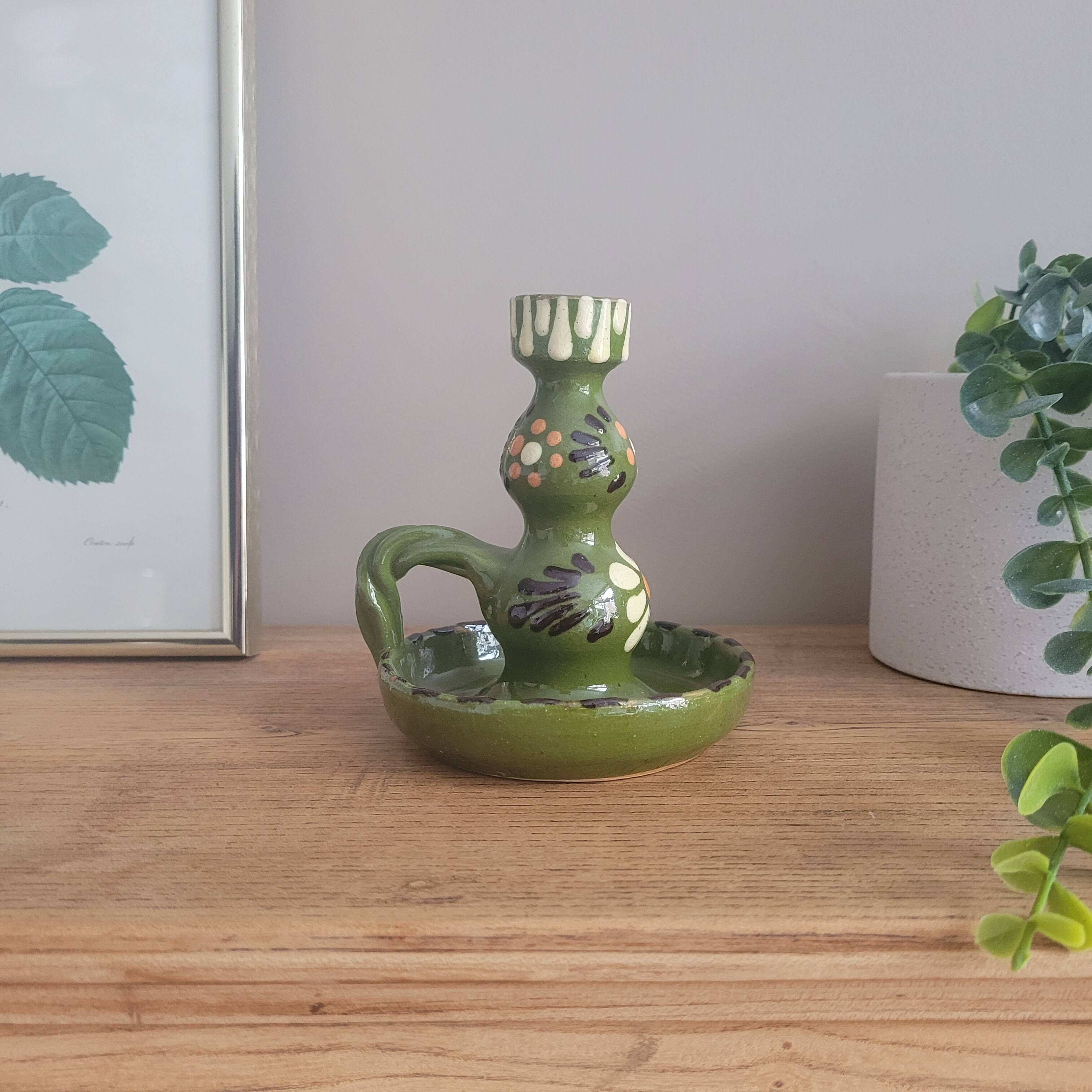 La Redoute x Selency ceramic candle holder 03 green