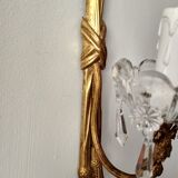 Wall lamp in gilded bronze and crystal louis XVI style