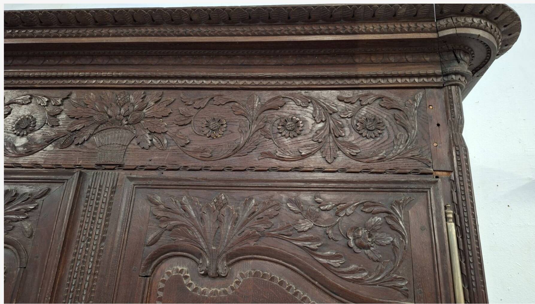 Large Norman wedding wardrobe from the 19th century.