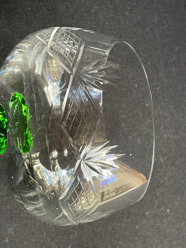 Lot de 6 verres à vin blanc d’Alsace cristal soufflé et taillé XXème