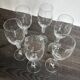 6 Vintage Ribbed Stem Crystal Glasses