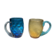 Deux chopes en verre et cristal, modèle de la cristallerie de Portieux.