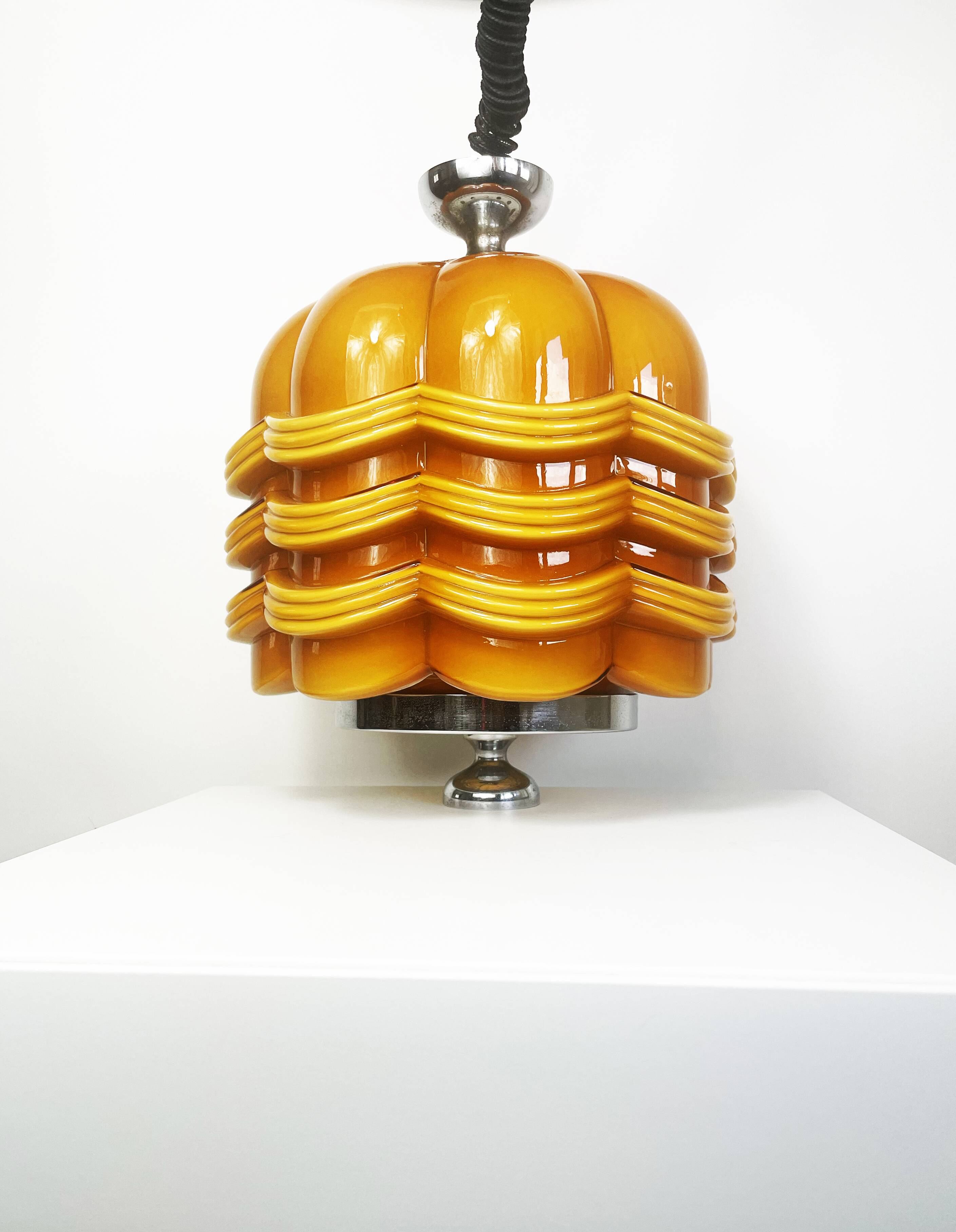 Vintage glass pendant lamp