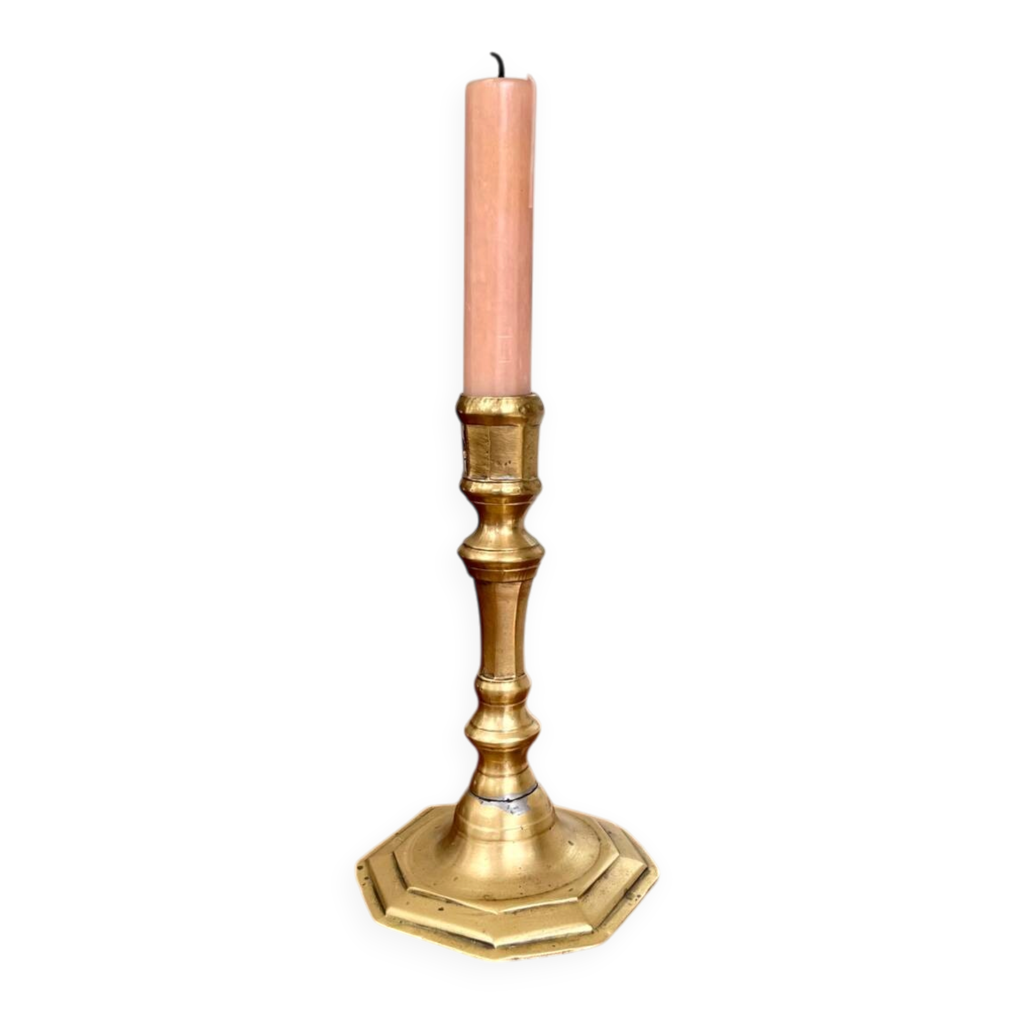 Vintage gold metal candlestick
