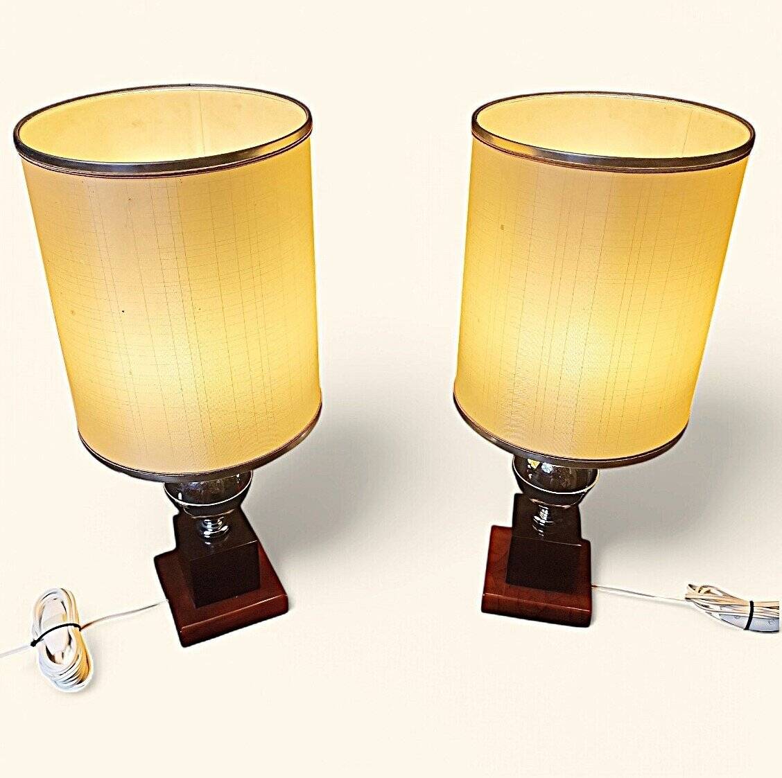 Pair of Lamps by Maison Barbier in Steel and Bakelite/Fawn Resin, 1960s-1970s