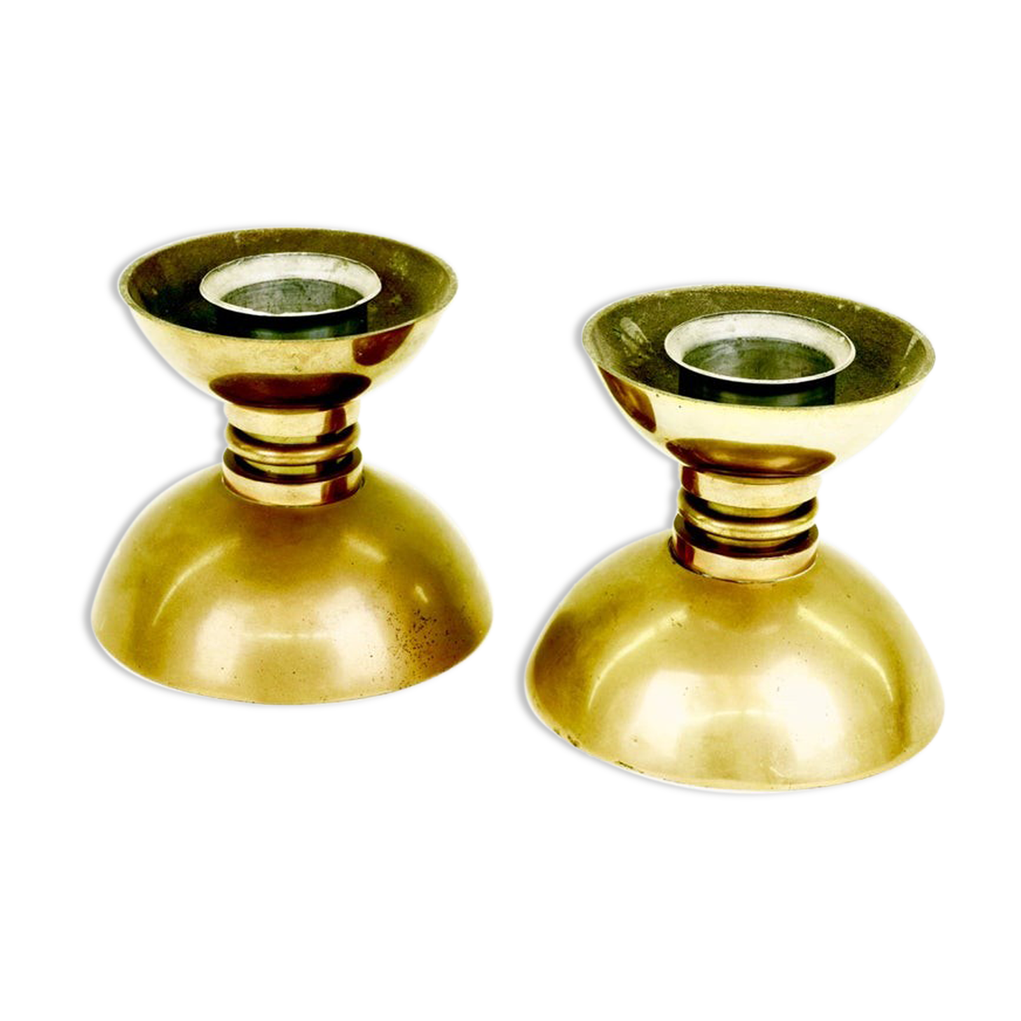 Pair of bronze candlesticks by Cheret Paris of the 1960s