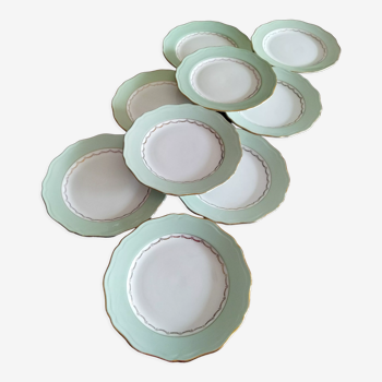 9 assiettes plates L'Amandinoise "Cafés Nico"