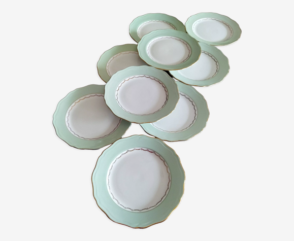 9 assiettes plates L'Amandinoise "Cafés Nico"