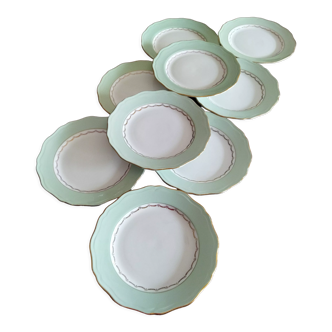 9 assiettes plates L'Amandinoise "Cafés Nico"