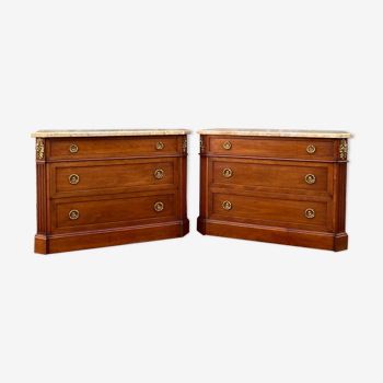 André mailfert pair of mahogany dresser style louis xvi xx eme century