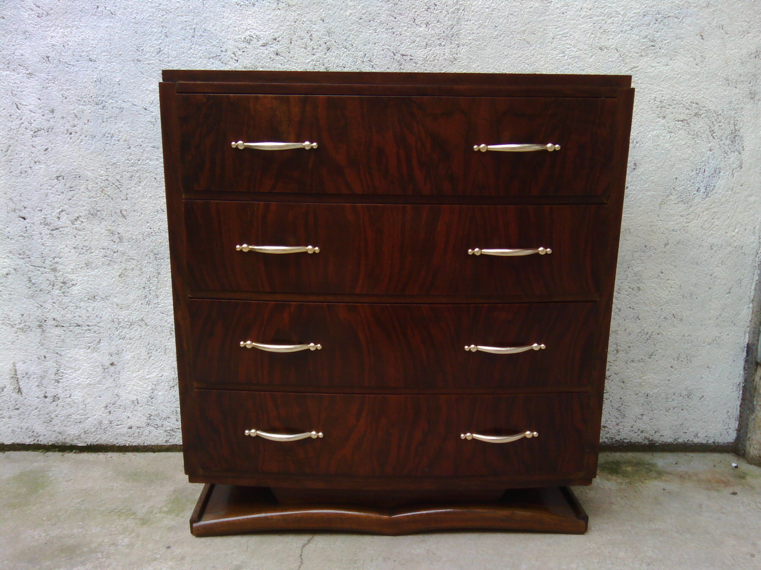 Art Deco curved chest of drawers