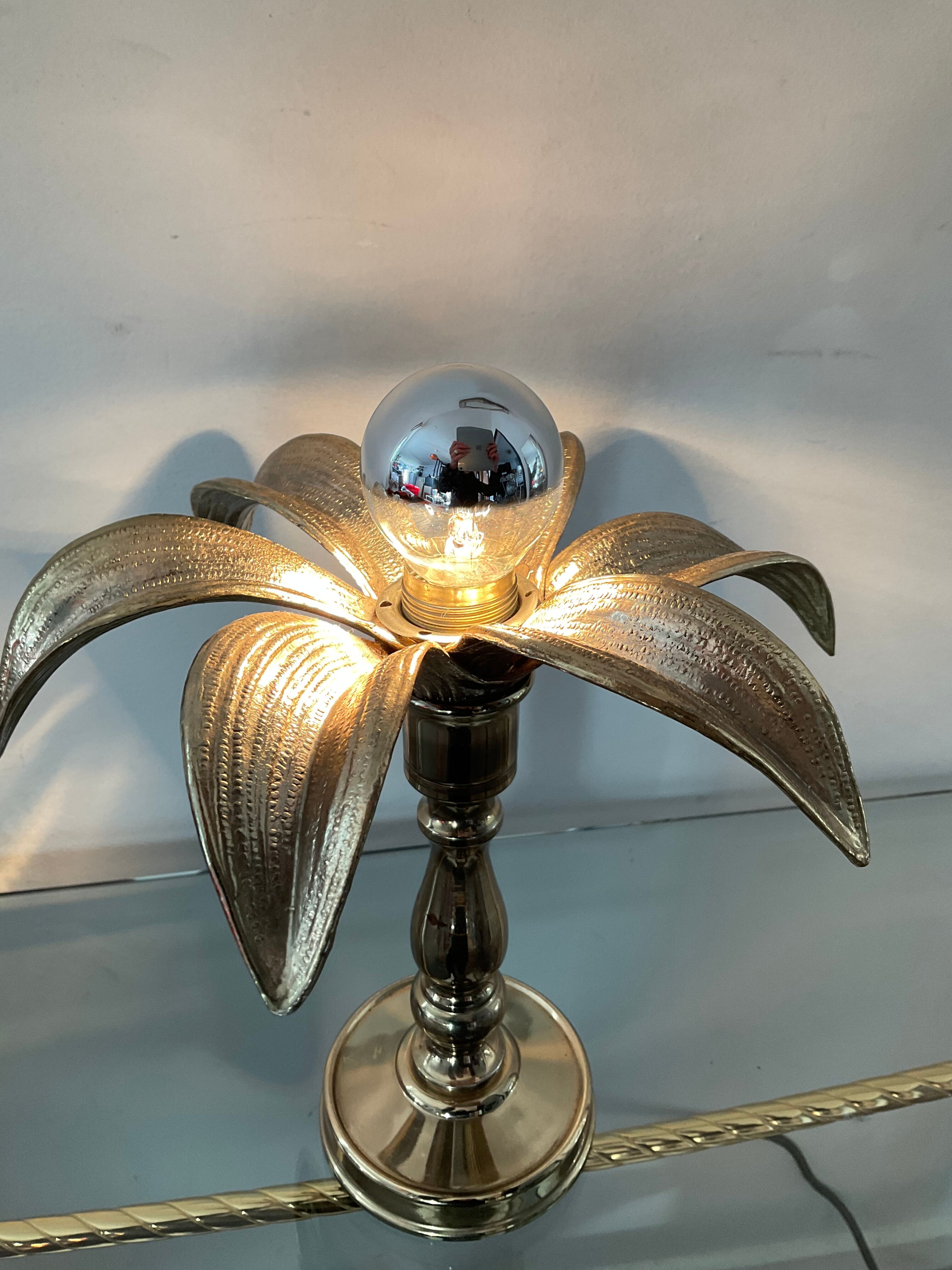 Golden palm lamp from the 70s