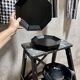 Vintage black Arcoroc plates