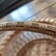 Vintage 1970s woven wicker basket with handle