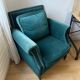 Chedderfield velvet studded armchair