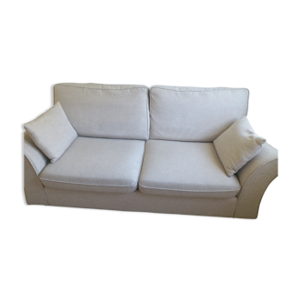 Canapé 3 places en tissu polyester + 2 coussins inclus