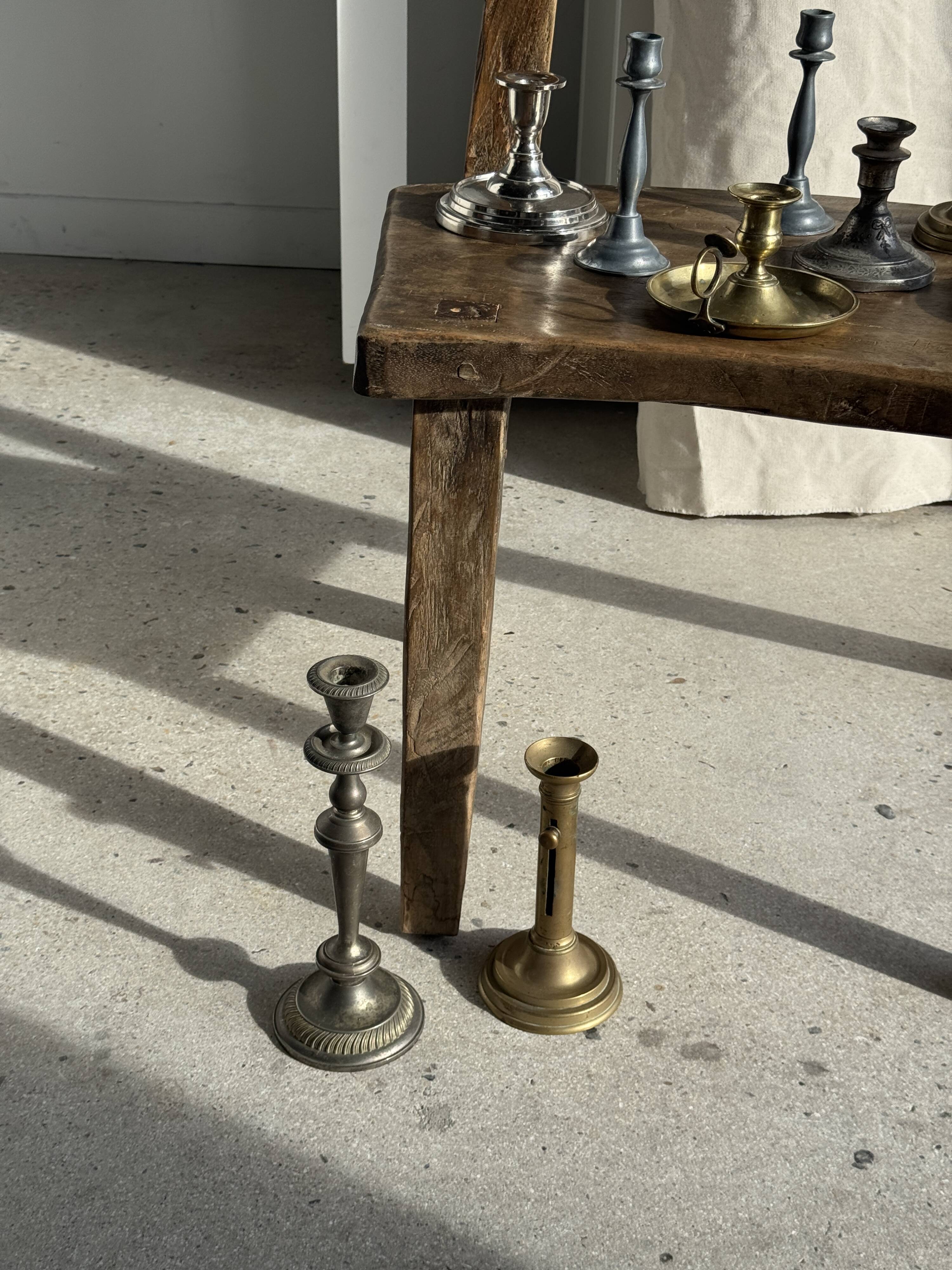 Large antique silver-plated candlestick H29 D10.5