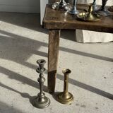 Large antique silver-plated candlestick H29 D10.5