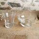 6 50s Wine Glasses, Art Deco pattern. Chiseled glass