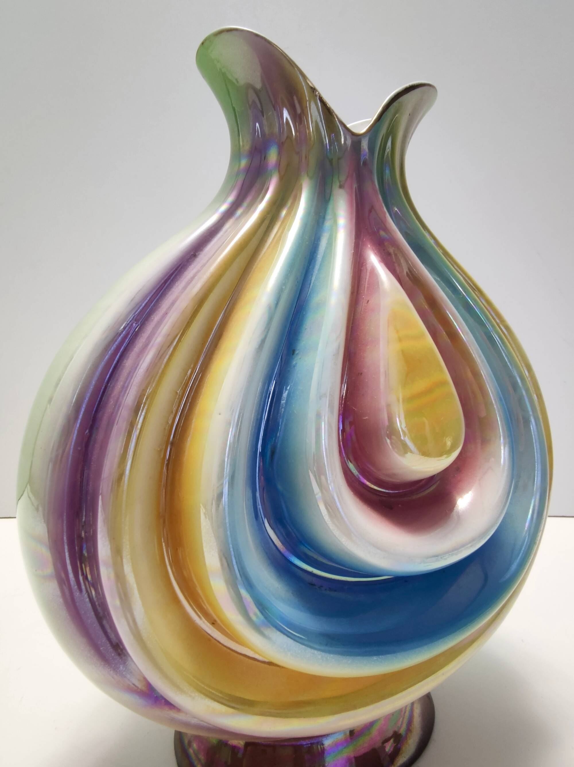 Ceramic Vase Attributed to Italo Casini with Iridescent Colors, Italy