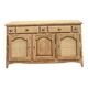 Antique enfilade / solid raw oak sideboard with caning
