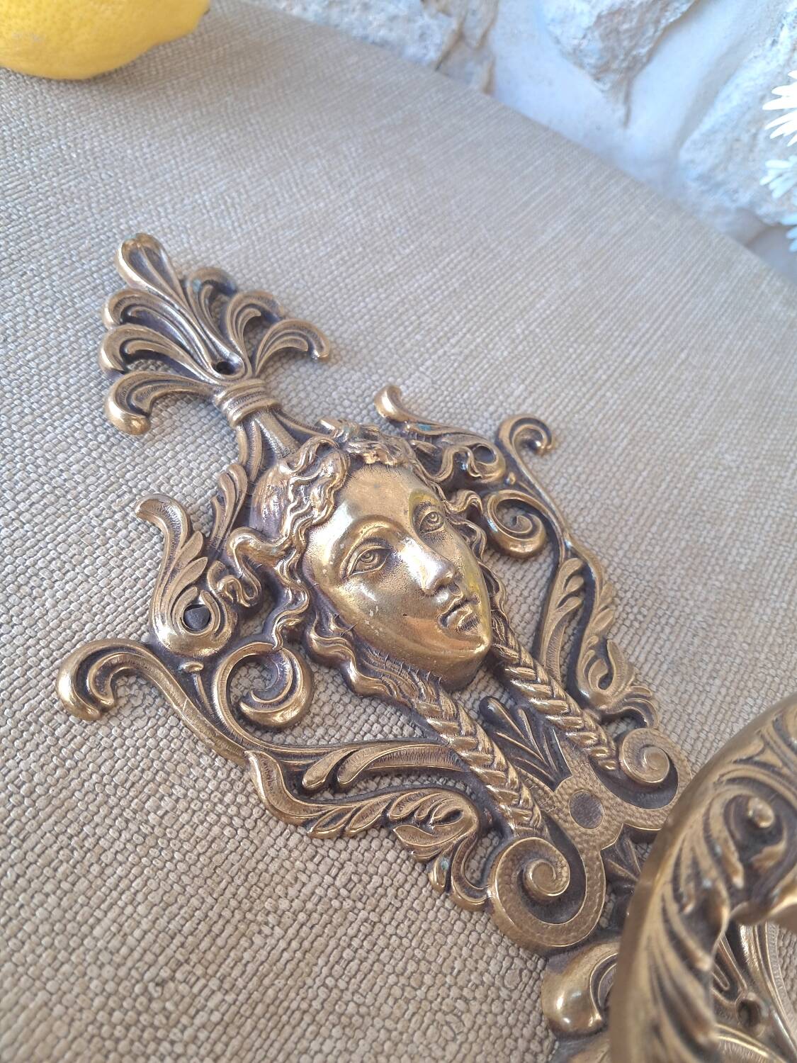 Antique brass coat hook