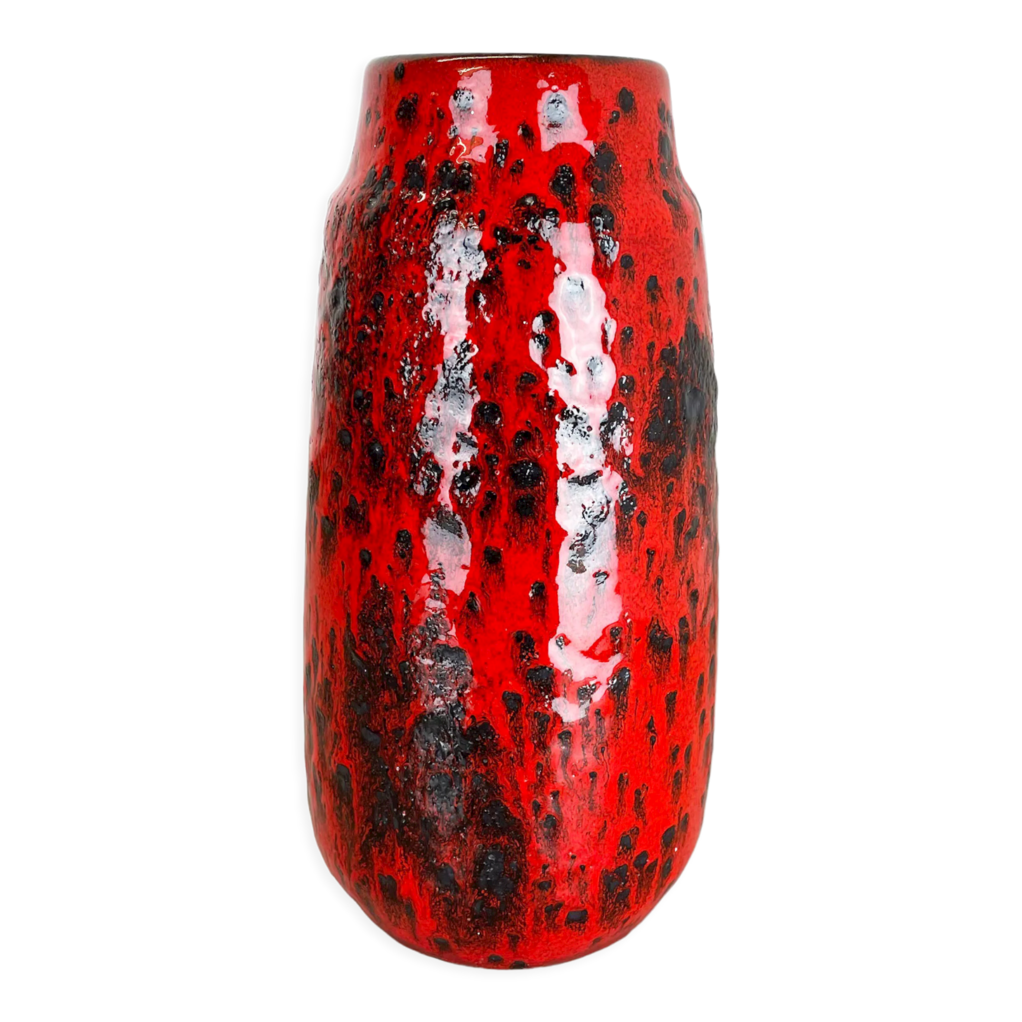 Rare Super Color Crusty Fat Lava Multi-Color Vase Scheurich, Germany WGP, 1970s