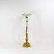Art nouveau table vase in brass and opaline glass