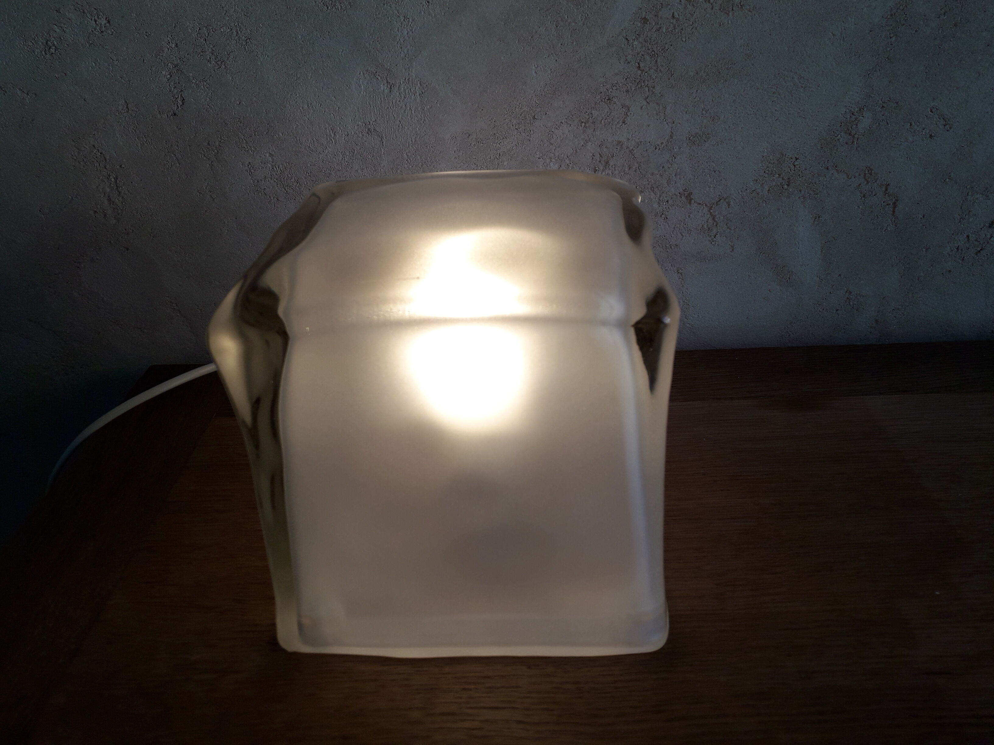 Ikea lamp ice cube frosted glass vintage