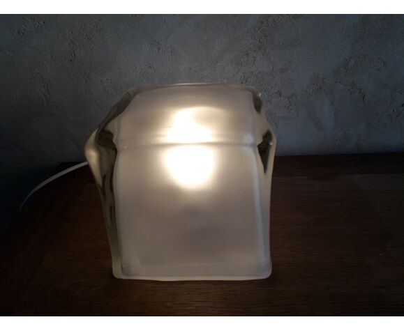 Lampe Ikea glaçon verre dépoli vintage