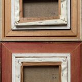 Pendant Paintings HST Henri Plubel (XX°) "View of Mrirebeau dur Bèze" + frame