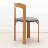 Bruno Rey chair by Kusch & Co upholstered in anthracite grey and beech