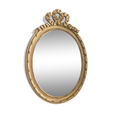 Ancien miroir ovale à fronton