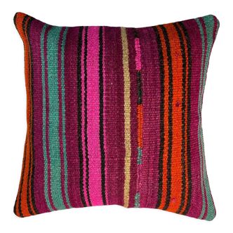 Vintage turkish kilim cushion cover 40 x 40 cm