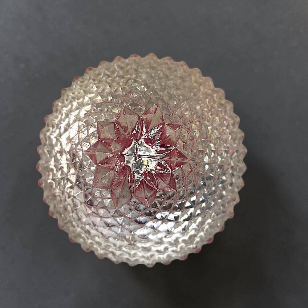 Set of 3 Italian red glass wall sconce lamps