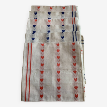 Linen and cotton tea towel 1950