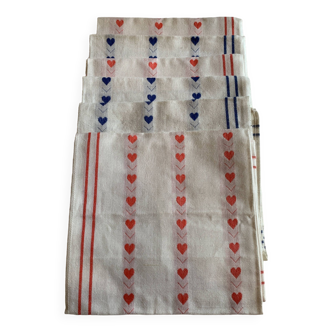 Linen and cotton tea towel 1950