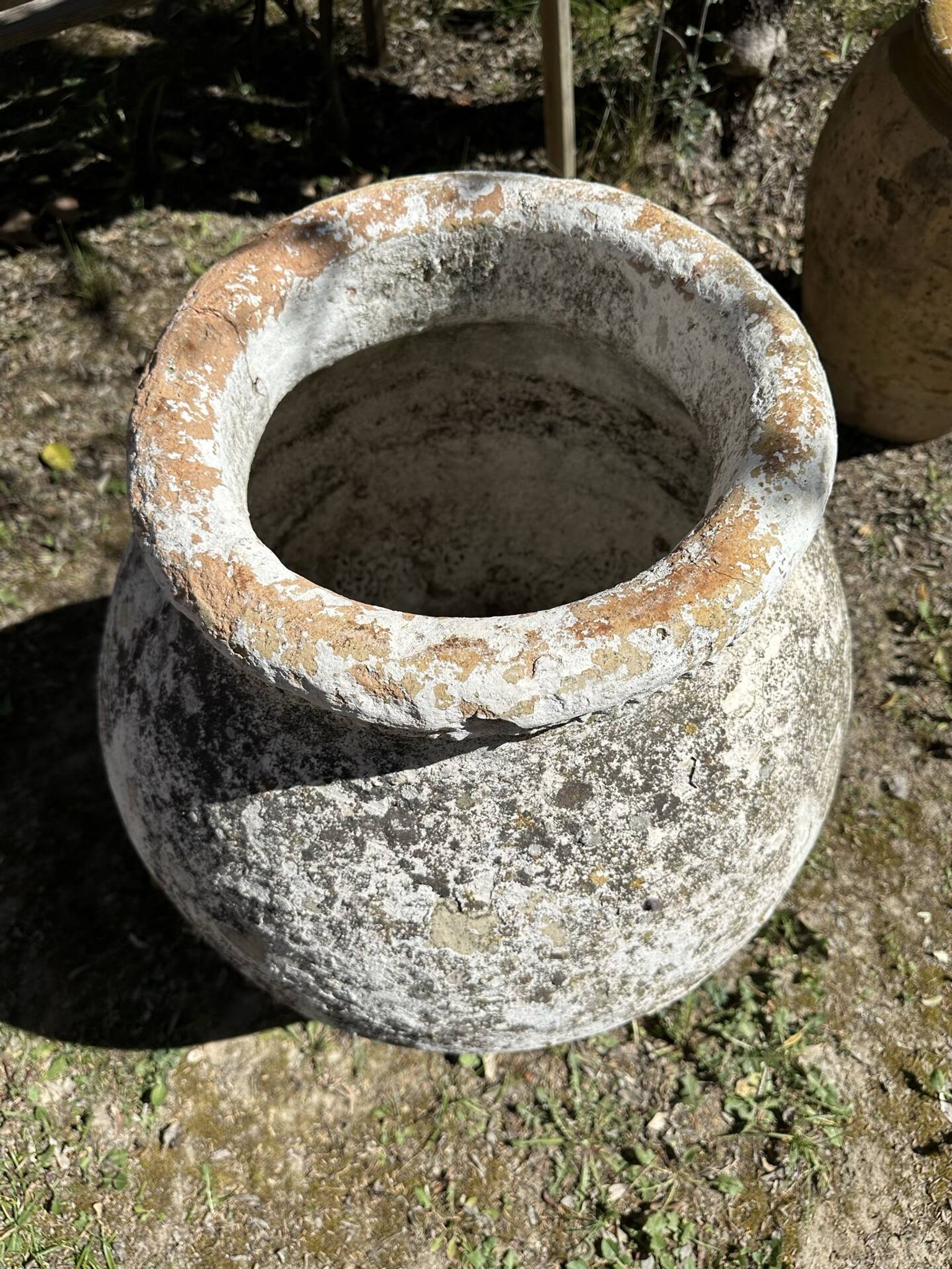 Ancient terracotta pottery jar from the 18th century.