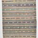 6x9 Gray & Green Striped Pattern Kilim Rug, 176x262Cm
