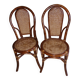 Paire de chaises rotin bambou vintage
