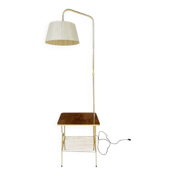 Lampadaire vintage articulé avec tablette et porte revues 1960s