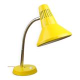 Adjustable Desk Lamp in Yellow Painted Metal and Chrome-Plated Spiral Arm from TEP, 1970s