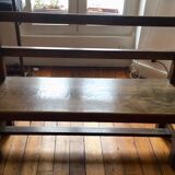Old solid wood back bench