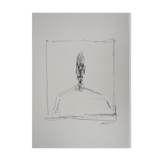Alberto GIACOMETTI: Bust of a man - Signed lithograph