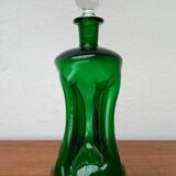 Vintage Kluk Kluk Bottle in Danish Green Glass from Holmegaard, 1970s